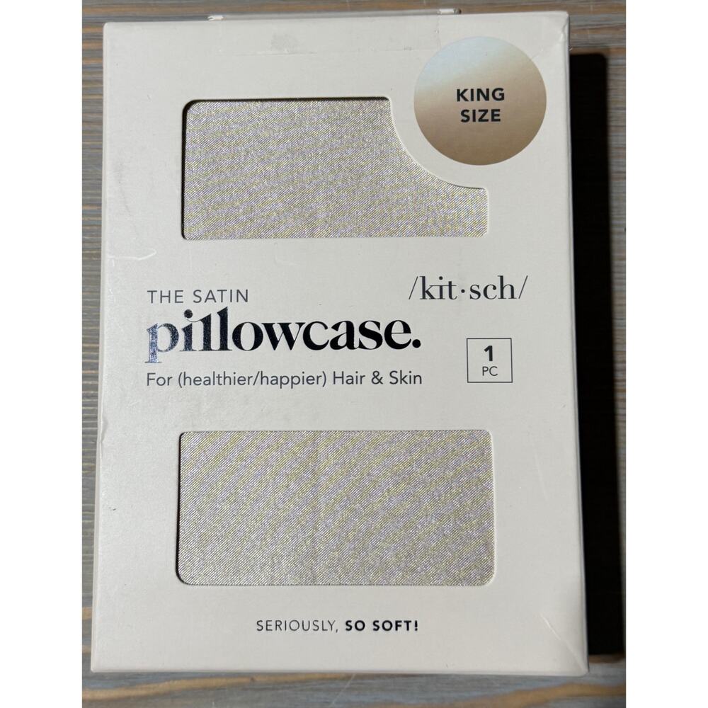 NEW Kitsch King Size Satin Pillowcase (Champagne)